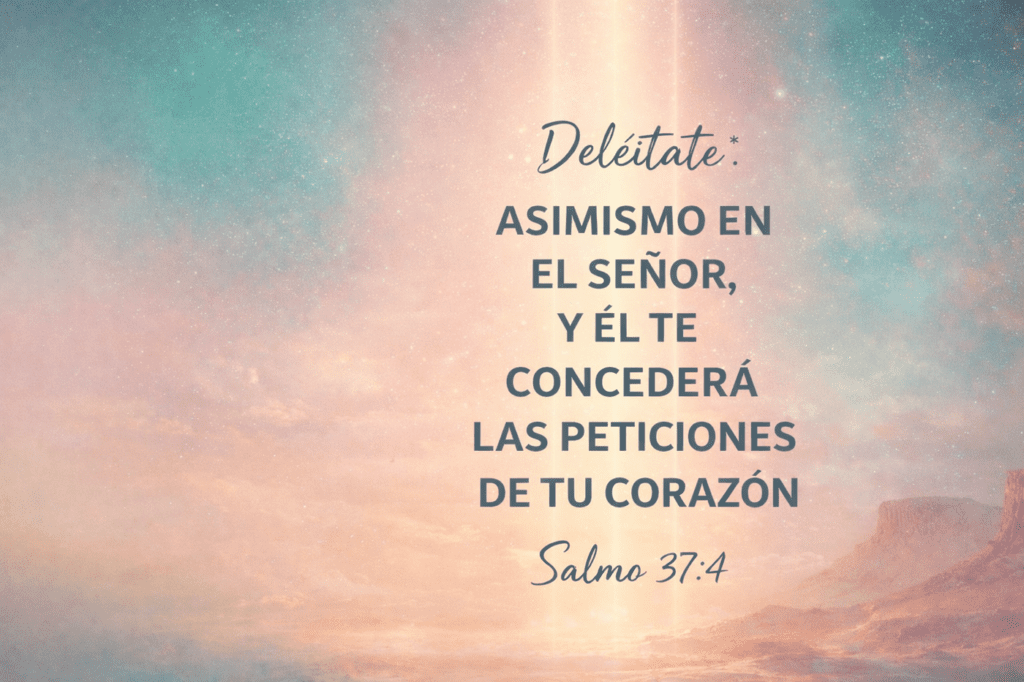 Asimismo en el Señor, y él te concederá las peticiones de tu corazón salmo 37:4