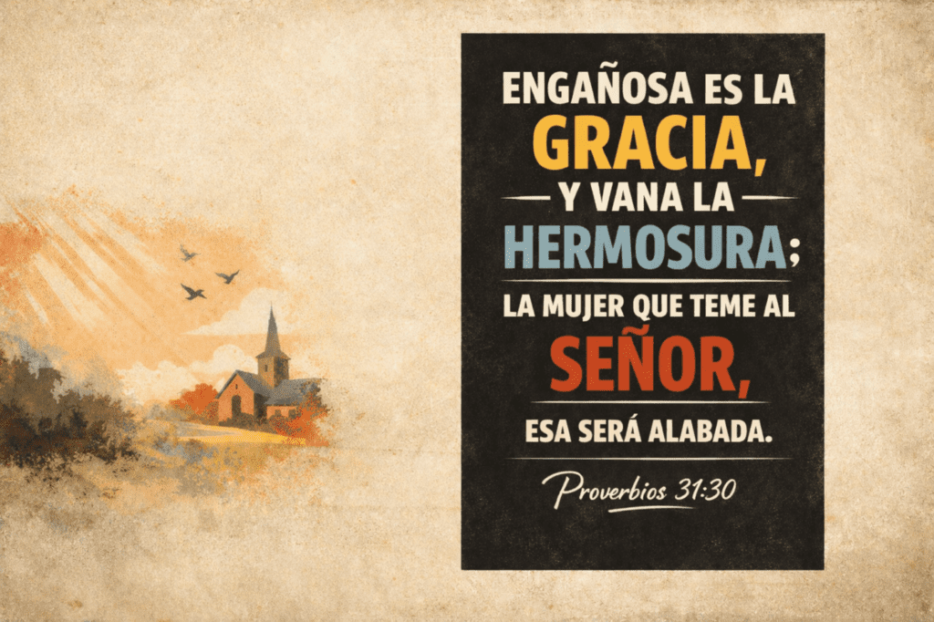 Engañosa es la gracia, —— Y VANA LA - Hermosura; la mujer que teme al Señor, esa será alabada. Proverbios 31:30