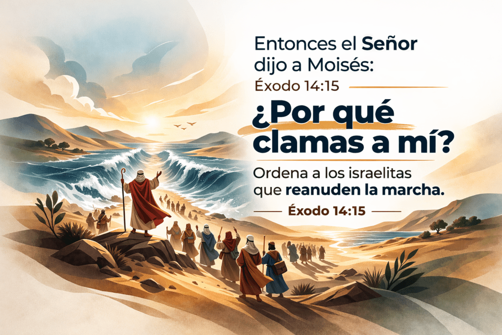 Entonces el Señor dijo a Moisés: Isaías 41:10 ¿Por qué clamas a mí? Ordena a los israelitas que reanuden la marcha. Éxodo 14:15