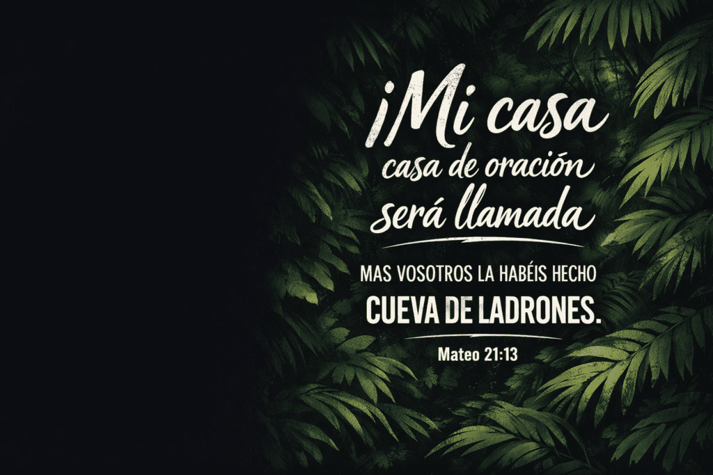 casa de oración será llamada Mas vosotros la habéis hecho cueva de ladrones. Mateo 21:13