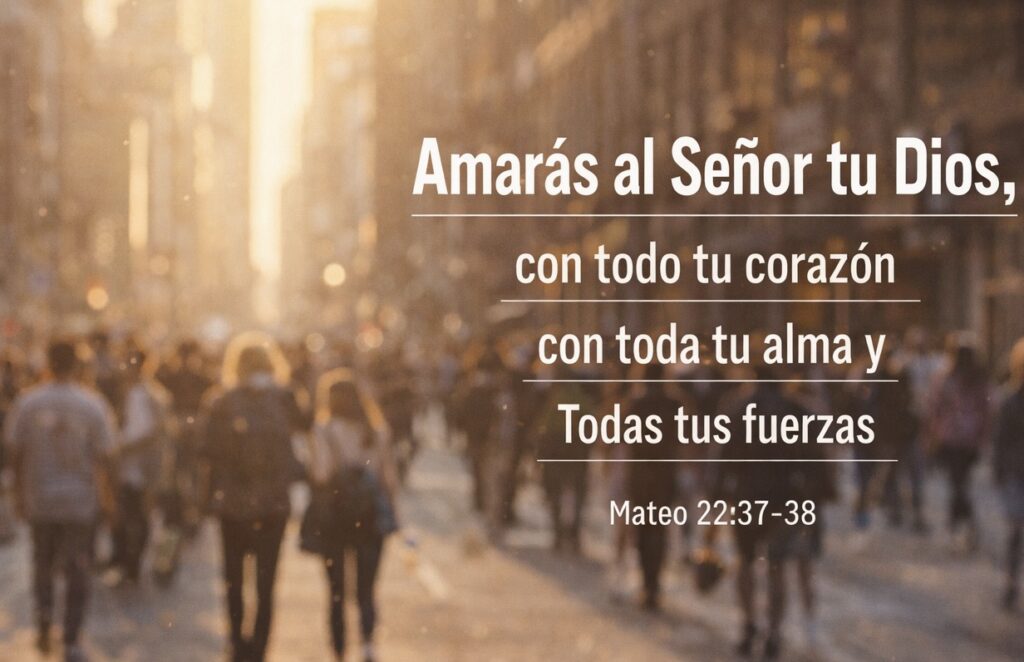 Amarás al Señor tu Dios, con todo tu corazón con toda tu alma y Todas tus fuerzas Mateo 22:37-38