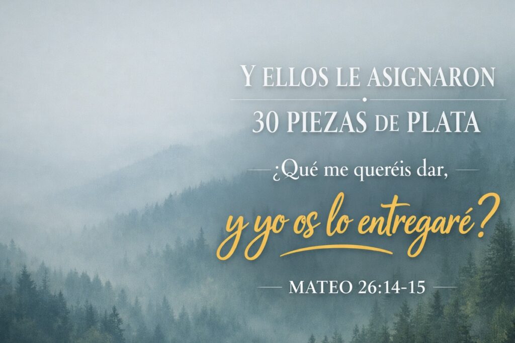Y ellos le asignaron 30 Piezas de plata ¿qué me queréis dar, y yo os lo entregaré? MATEO 26:14-15