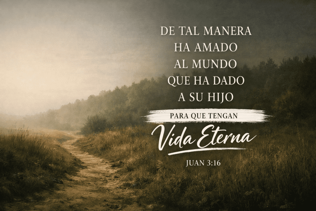 De tal manera ha amado al mundo que ha dado a su hijo para que tengan vida Eterna JUAN 3:16