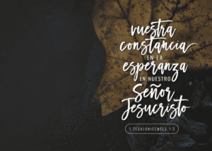 Nuestra constancia en la esperanza en nuestro Señor Jesucristo. 1 Tesalonicenses 1:3.