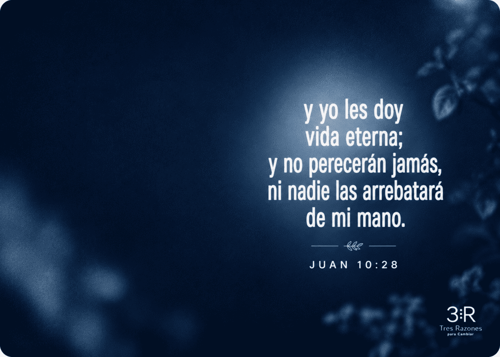 y yo les doy vida eterna; y no perecerán jamás, ni nadie las arrebatará de mi mano. JUAN 10:28