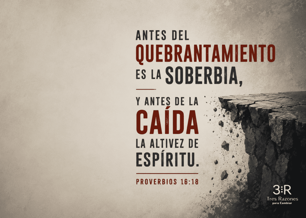 Antes del quebrantamiento es la soberbia, y antes de la • Caida la altivez de espíritu. Proverbios 16:18