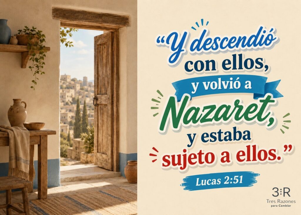 "Y descendio con ellos, y volvió a y estaba sujeto a ellos." Lucas 2:51