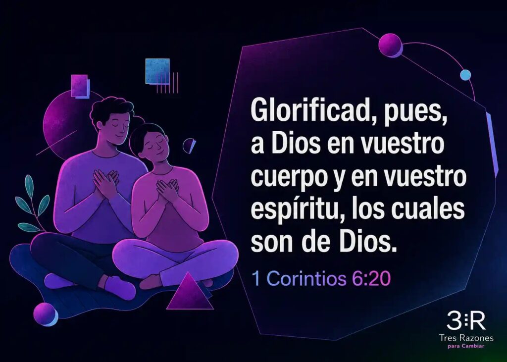 Glorificad, pues, a Dios en vuestro cuerpo y en vuestro espíritu, los cuales son de Dios. 1 Corintios 6:20