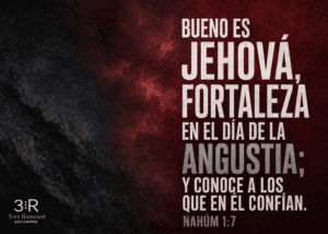 Imagen destacada del devocional «Fortaleza en el día de la angustia», con referencia a Nahúm 1:7.
