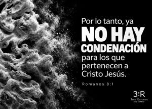 Imagen destacada del devocional «Sin condenación», con referencia a Romanos 8:1.