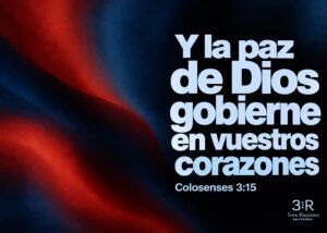 Arte tipográfico con «Y la paz de Dios gobierne en vuestros corazones» (Colosenses 3:15).