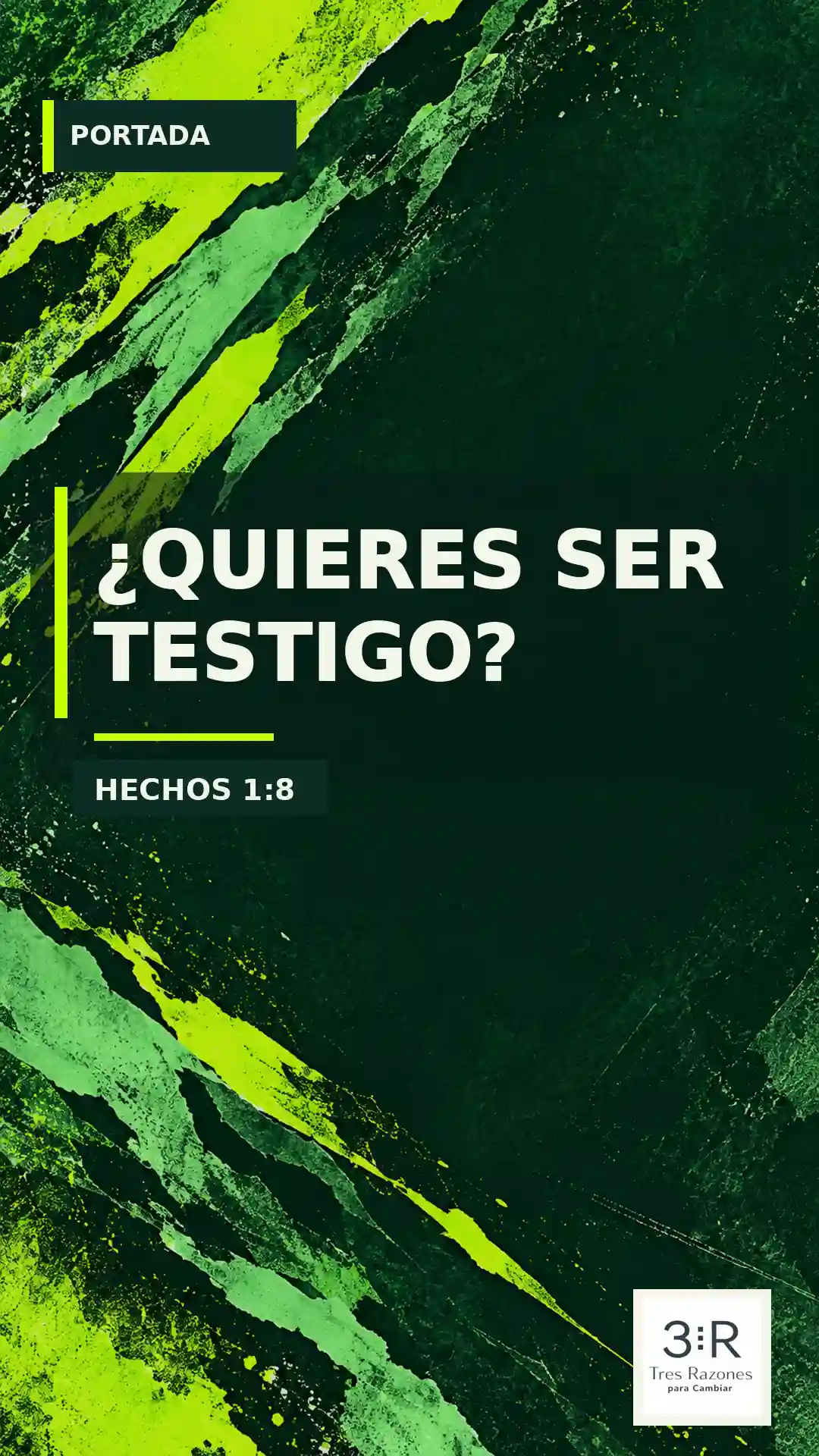 Portada vertical del devocional ¿Quieres ser testigo? basado en Hechos 1:8.